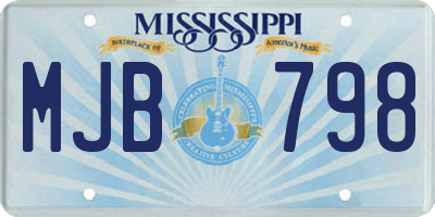 MS license plate MJB798