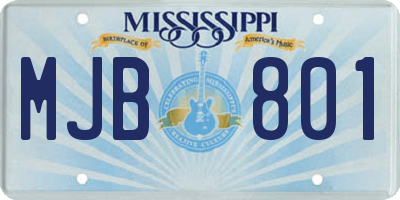 MS license plate MJB801