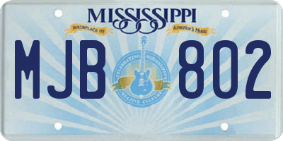 MS license plate MJB802