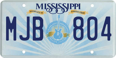 MS license plate MJB804