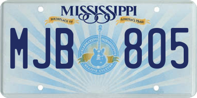 MS license plate MJB805