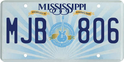 MS license plate MJB806