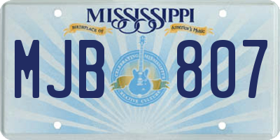 MS license plate MJB807