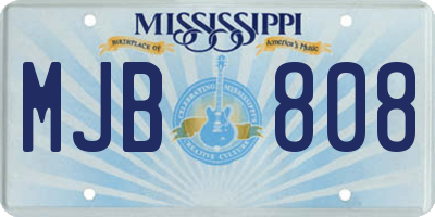 MS license plate MJB808