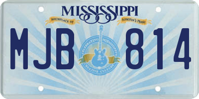 MS license plate MJB814