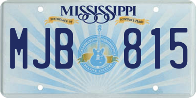 MS license plate MJB815