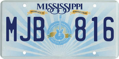 MS license plate MJB816