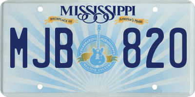 MS license plate MJB820