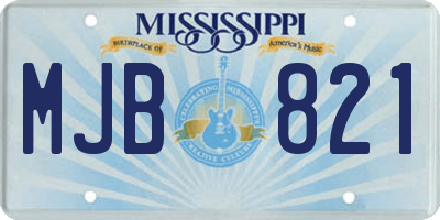 MS license plate MJB821