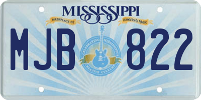 MS license plate MJB822