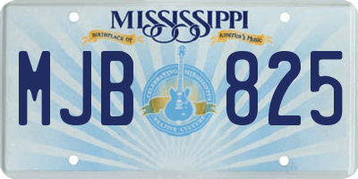 MS license plate MJB825