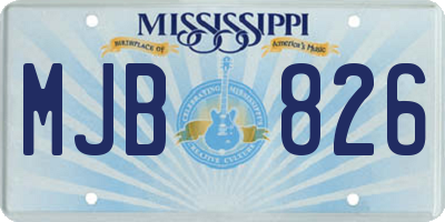 MS license plate MJB826