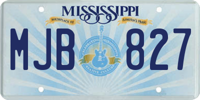 MS license plate MJB827