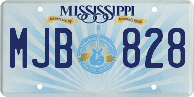 MS license plate MJB828