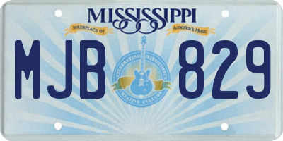 MS license plate MJB829