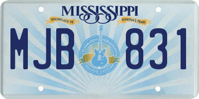 MS license plate MJB831