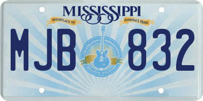 MS license plate MJB832