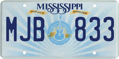 MS license plate MJB833