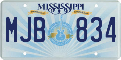 MS license plate MJB834