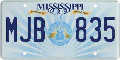 MS license plate MJB835