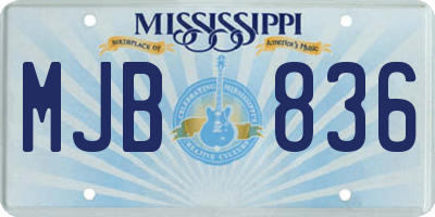 MS license plate MJB836