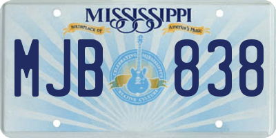 MS license plate MJB838