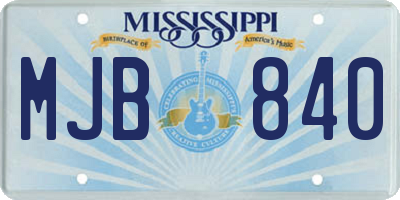 MS license plate MJB840