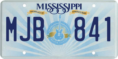 MS license plate MJB841