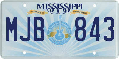 MS license plate MJB843