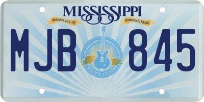 MS license plate MJB845