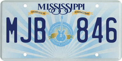 MS license plate MJB846