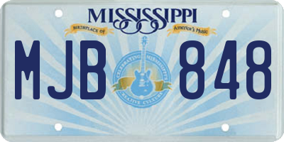 MS license plate MJB848