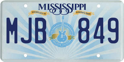 MS license plate MJB849