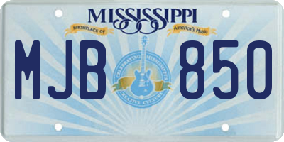 MS license plate MJB850
