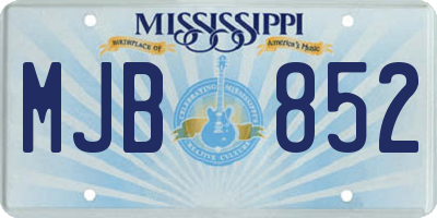 MS license plate MJB852
