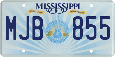 MS license plate MJB855