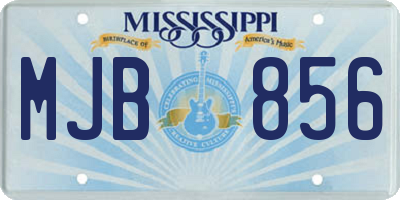 MS license plate MJB856