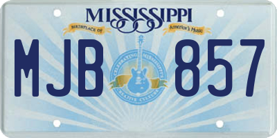 MS license plate MJB857