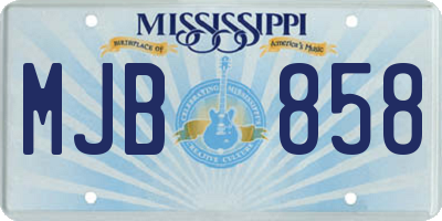 MS license plate MJB858