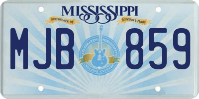 MS license plate MJB859