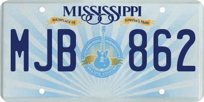 MS license plate MJB862