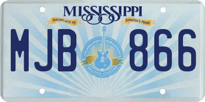 MS license plate MJB866