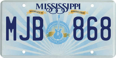 MS license plate MJB868