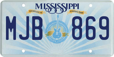 MS license plate MJB869