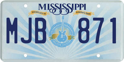 MS license plate MJB871