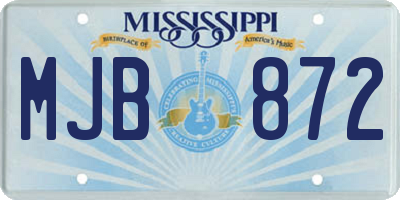 MS license plate MJB872