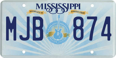 MS license plate MJB874