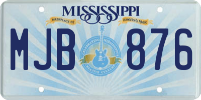 MS license plate MJB876