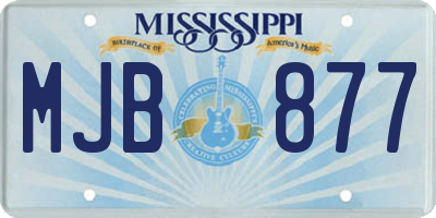MS license plate MJB877