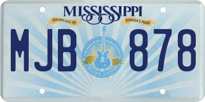 MS license plate MJB878